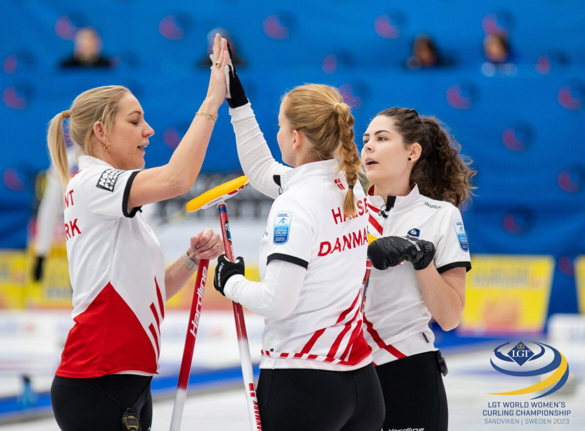 Det danske kvindelandshold spiller VM i curling 2023 i Sandviken d. 18.-26. marts